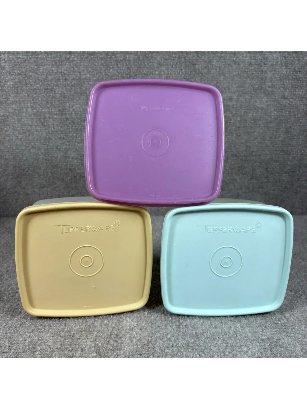 Lot of 3 Vtg Tupperware Pastel Freezer Containers with Lids 311 Storage Organize